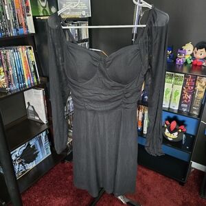Hot Topic Black Ruched Bustier Sundress
